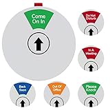 Office Door Sign, 6 Options Do Not Disturb/Out of Office/In a Meeting/Back Soon/come On In/Please Knock, Privacy Door Sign 6 Inches Silver