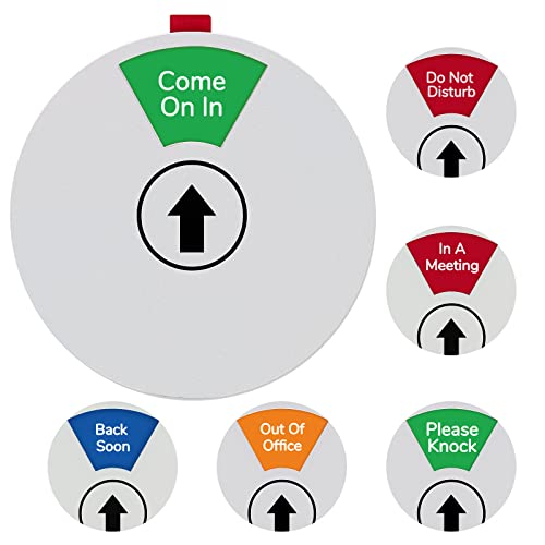Office Door Sign, 6 Options Do Not Disturb/Out of Office/In a Meeting/Back Soon/come On In/Please Knock, Privacy Door Sign 6 Inches Silver