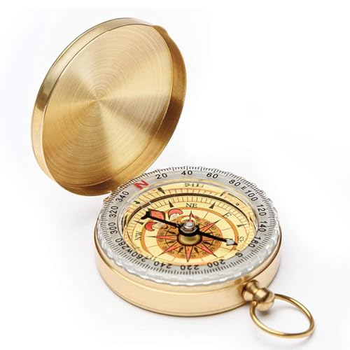 WeddHuis Brújula Retro con Función Luminosa, Impermeable y Portátil, Profesional para Orientación, Supervivencia al Aire Libre, Camping, Senderismo, Militar, Silva, Buceo, niños