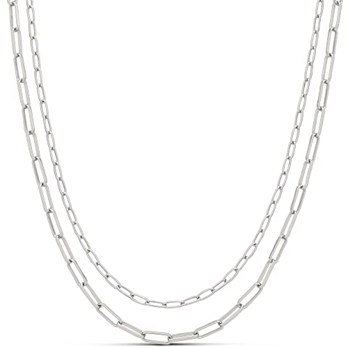 Amazon Essentials 14K Gold Plated Layered 2 Row Chain Necklace