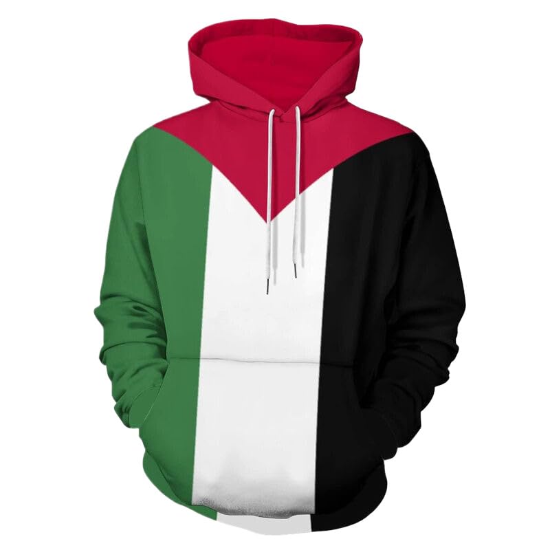 KETAFOUND Sweat À Capuche avec Drapeau De La Palestine pour Homme Et Femme - Sweat-Shirt Imprimé en 3D À Manches Longues avec Poche, Sweat-Shirt Grande...