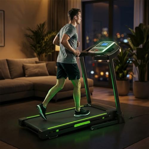 Image of Folding Treadmill, 3.5 4% Slope Portable Electric Running Machine for Small Spaces Apartments Offices