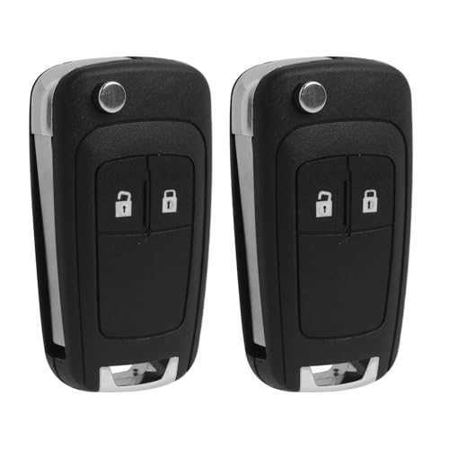 2 Pièces 2 Boutons Coque de Clé de Voiture Compatible avec Vauxhall Insignia, Astra, Meriva, Zafira, Movano, Mokka, Adam, Cascada, Corsa, Karl - Étui de...