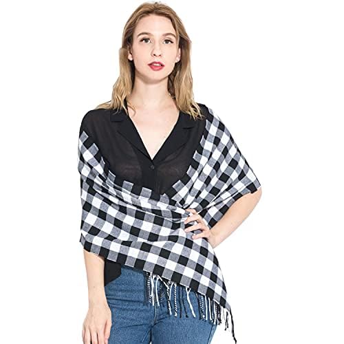 Winter Scarf Soft Warm Long Scarves Muffler/Scarf/Stole for Winter (Color - Black & White)-picture-46