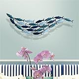 Photo Gallery sunmme decorazione da parete rimovibile pesce in metallo grande banco di 23 arte scultura 3d per camera da letto soggiorno 150x44cm Photo Gallery sunmme decorazione da parete rimovibile pesce in metallo grande banco di 23 arte scultura 3d per camera da letto soggiorno 150x44cm