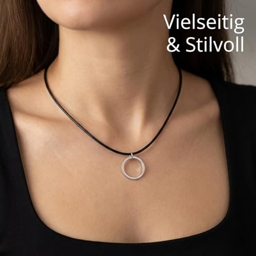 YOGAZEN 6 Stück Lederband für Kette, Lederband Halskette, Armband Lederkette Herren, Lederkette mit Verschluss, 2 mm Kunstleder mit Verschluss