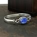 925 Silver Plated Natural Lapis Lazuli Cuff Bangle Bracelet for Women – Handmade Adjustable Boho Jewelry – Blue Gemstone September Birthstone Fashion Statement Bangle – New Year's Gift for Her