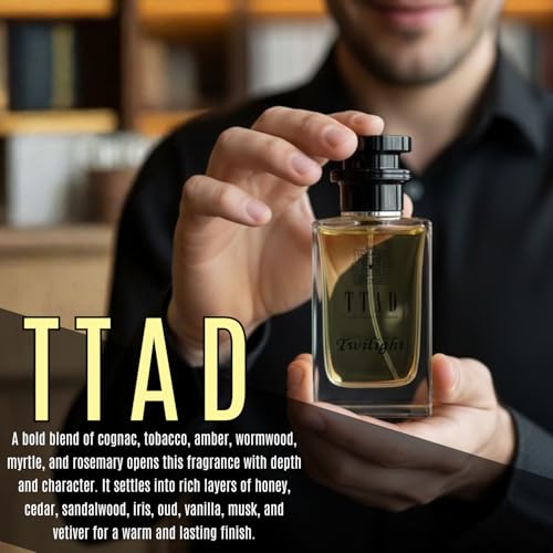 Image of TTAD Twilight Luxury Perfume for Men 100ml | Sweet Aquatic Eau De Parfum | Long Lasting Premium Fragrance for Men | Cognac, Honey, Oud & Vanilla Notes | Ideal for Evening & Special Occasions