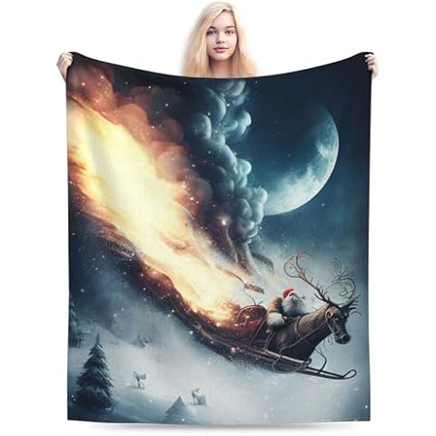 E-RIDES Soft Flannel Christmas Blanket Cover