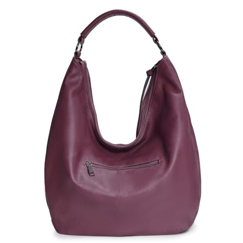 Image of Hobo Shoulder Bag Soft Leather Tote Purse with Adjustable Crossbody Strap Handbag for Work, Travel and Daily Use
