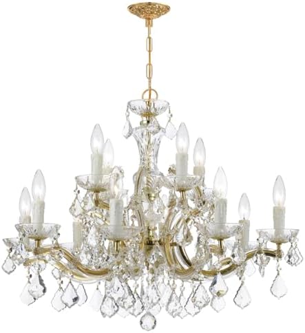 Maria Theresa 12 Light Hand Cut Crystal Gold Chandelier