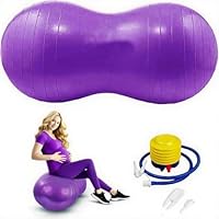 Peziang Peanut-Shaped Exercise Ball, Yoga Ball, Anti-Burst Durable PVC Peanut Ball with Pump, Ball Plug, for Kids Birthing for Pregnancy