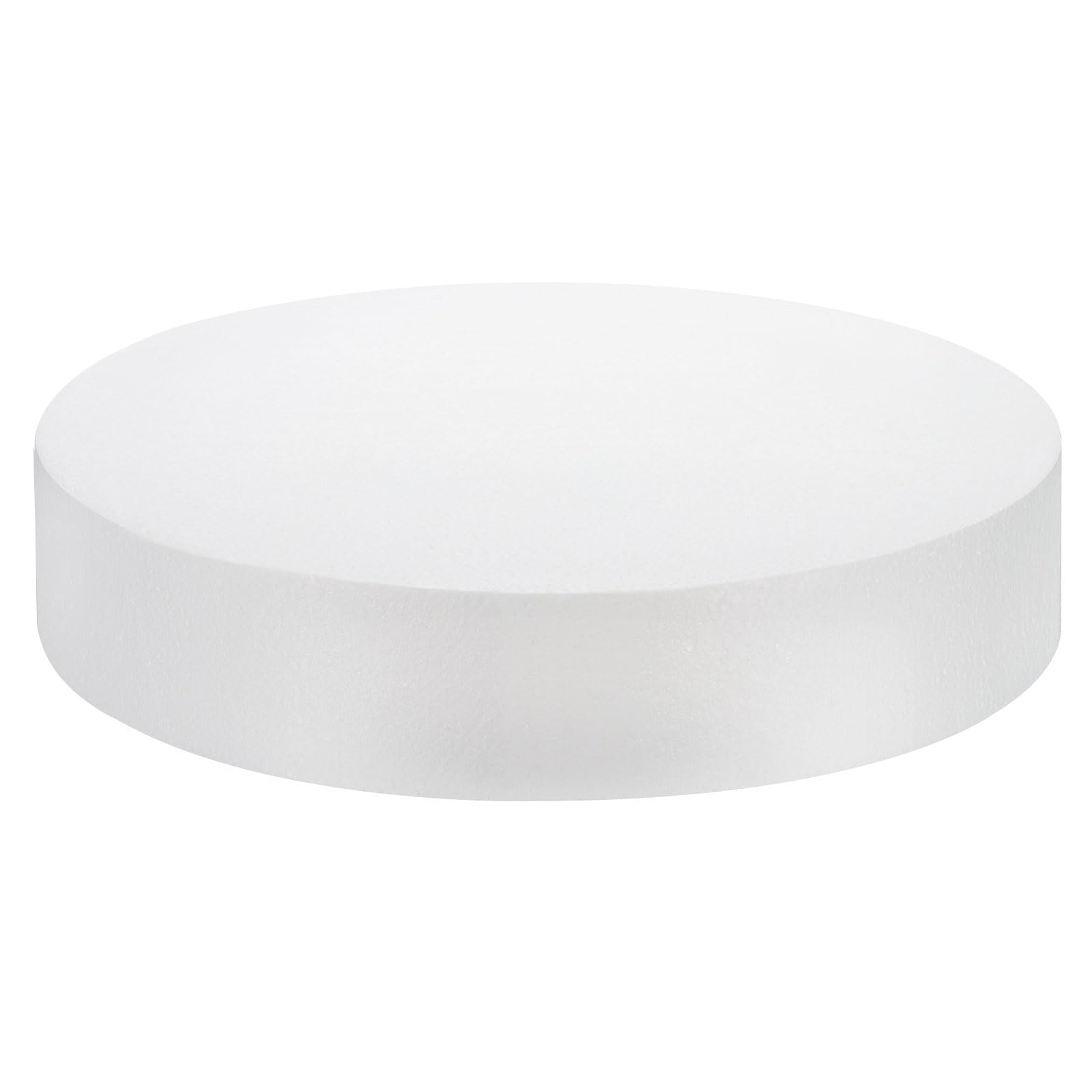 MECCANIXITY Round Foam Cake Dummy 12x2.8 Inch Circle Dummy Cake Set for Weddings, Birthdays, Crafts and Window Displays - 1 Pack
