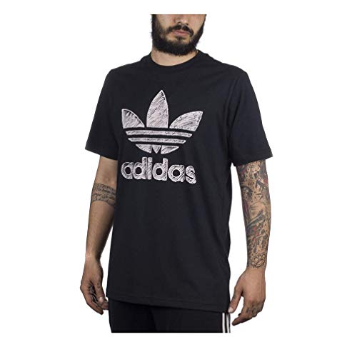 T-shirt adidas Hand Drawn avec logo imprimé main coton noir M