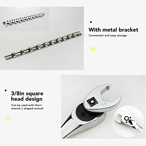 VOBOR 10pcs 3/8in Crows Foot Spanner Set,10mm to 22mm Sizes-Metric, popular, normal - Image 4