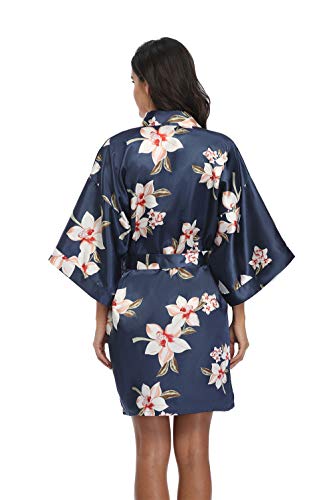 Image of Women's Pure Short Silky Robes Bridesmaid Bride Party Satin Robes Sleepwear