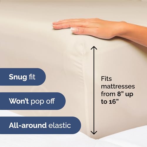 Image of King Size 4 Piece Sheet Set - Ultra Soft & Cooling Bed Sheets - Cream Pink