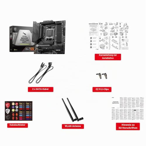 MSI MAG B650M Mortar WiFi Gaming Motherboard (AMD AM5, mATX, DDR5, PCIe 4.0, M.2, SATA 6Gb/s, USB 3.2 Gen 2, HDMI/DP, Wi-Fi 6E… – Ansicht 6