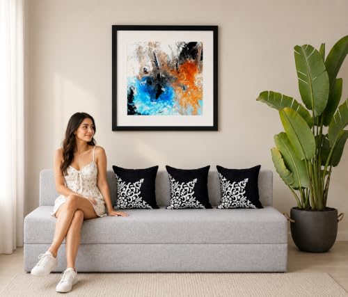 Image of Three Seater Sofa Cum Bed 5x6 Ft with Soft Foam Cushioning, Comfortable Foldable Sofa Bed for Living Room, Bedroom, Guest Room & Office(Grey)