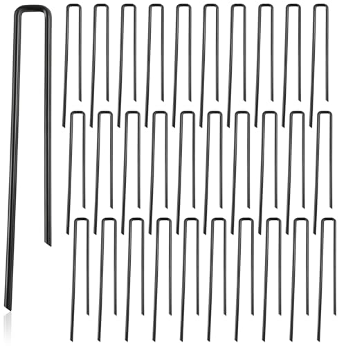 Threehoney 30 Pack Dog Exercise Pens Pets Replacement Animal Barrier Fence Stakes for Dogs Digging Metal Exercise Pen Ground Stakes for Pens for Pets Crate, Black 9.8 x 7.9 Inch