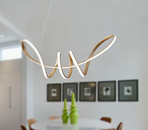 Lustre LED moderne géométrique luxe or pour salon chic