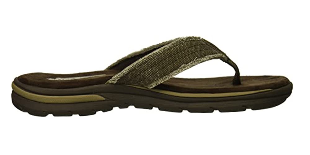 Skechers Mens Relaxed Fit Supreme Bosnia Sandal | Casual Relaxed Fit Memory Foam Flip Flop Sandal Canvas Upper product thumbnail 8