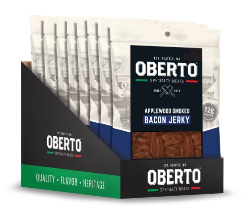 Oberto Specialty Meats Applewood Smoked Bacon Jerky, 2.5 Ounce (Pack of 8)