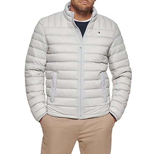 Tommy Hilfiger Men's Lightweight Water Resistant Packable Down Puffer Jacket (Standard and Big & Tall), Ice, Small3