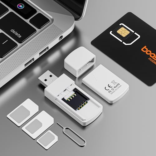 USB SIM Card Reader for Micro/Nano/Standard Sim Card Nano Sim Card Adapter with Eject Pin 480 Mbps Micro Sim Converter for Laptops/Windows Support Reading and Editing Contacts and Text Messages