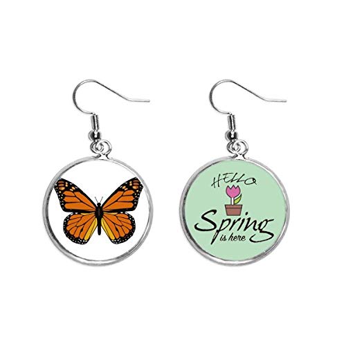 Pendientes de mariposa naranja con diseño colgante decorativo liviano