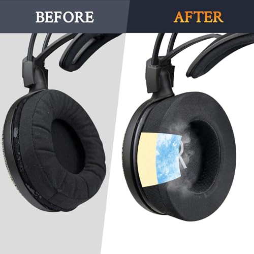 SOULWIT 冷却ジェル パッド イヤーパッド for Audio Technica ATH-AD2000X/AD2000/A2000X/AD1000X/AD1000/A1000X/AD900X/AD900/A900X/A900/AD700X/AD700/A700X/A700/AD500X/AD500/A500X/A500 用 ヘッドパッド アイスシルクファブリック 交換 冷感 イヤークッション