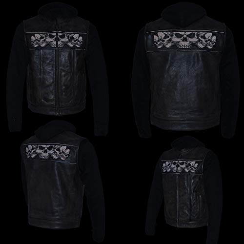 Image of Milwaukee Leather Men's Leather Motorcycle Vest w /Hoodie