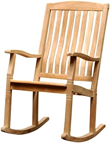 Cambridge Casual Wooden Arie Patio Porch Rocking Chair for Outdoor, Single Item/Natural Teak