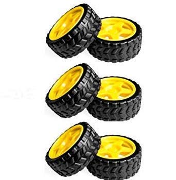 REES52 6 Pieces 65mm Rubber Tire Wheel with DC 3-6v Gear Motor for DIY Robot Smart Car (B07MHKLX9G) Amazon Price History, Amazon Price Tracker