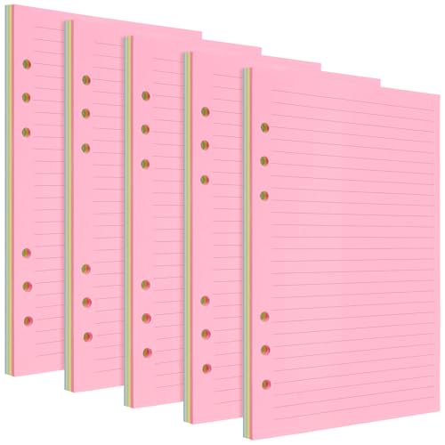 Papier ligné A5 lot de 250 feuilles perforées 6 trous pour classeur