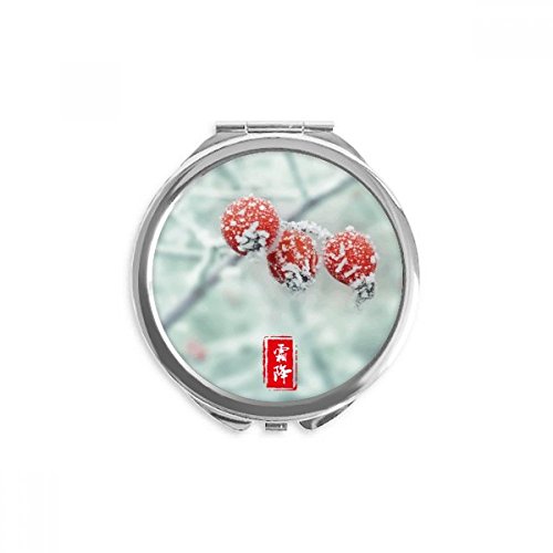 Miroir rond de poche DIYthinker avec motif terme solaire 2,6 x 2,4 pouces