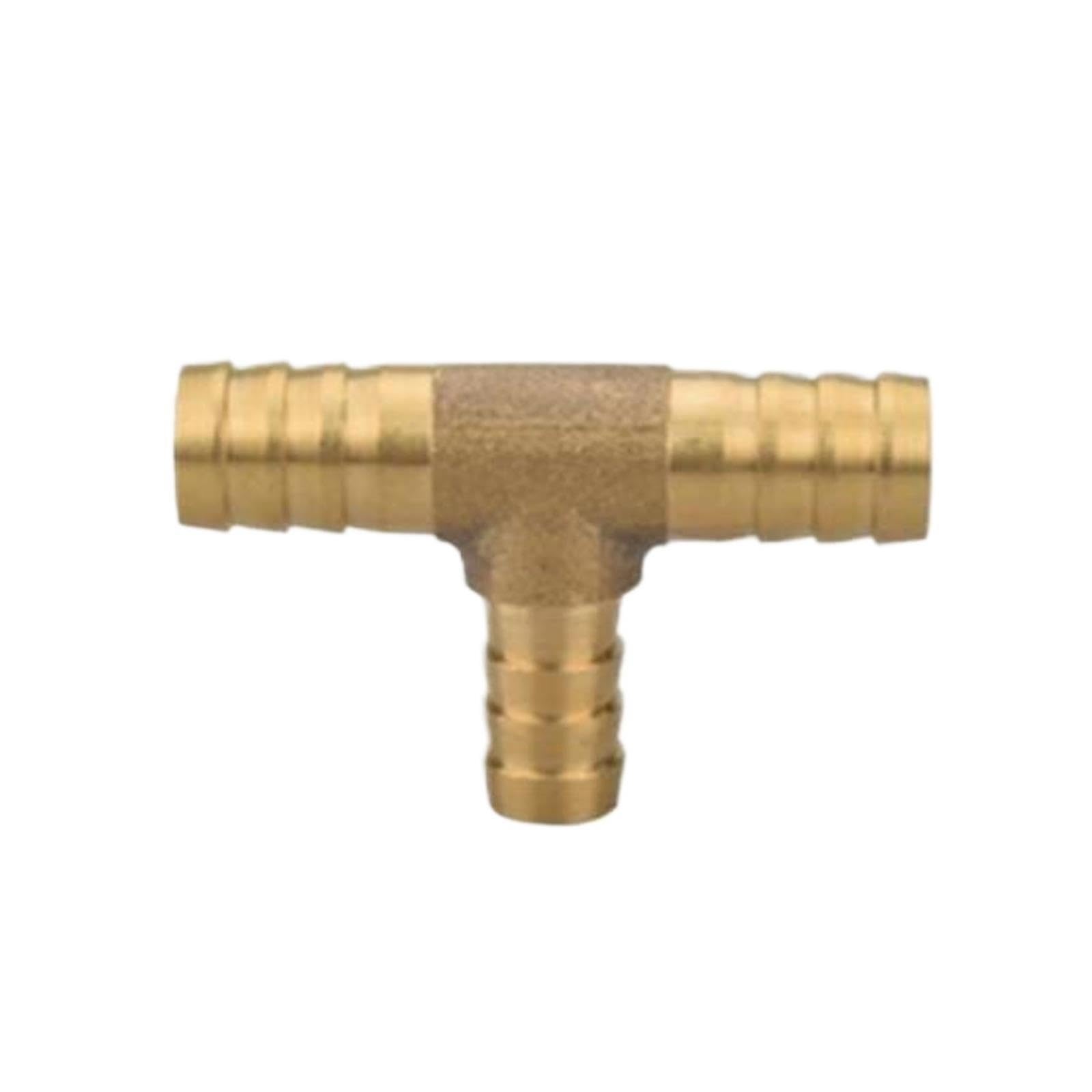Brass Equal Tee Reusable Hose Connector 4-19mm For Water Air Lines