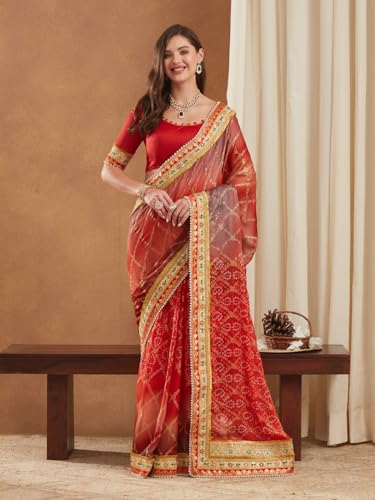 Image of Women's Banarasi Silk With Jacquard Print Saree With Blouse