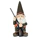 Exhart Good Time Gnome Hunting Harry - Hunting Gnome Garden Statue - Outdoorsman Hunter Gnome w/Black Rifle, Resin Hunter Statue for Garden, Man Cave, Display Shelf & Bedroom, 7" L x 6" W x 13" H