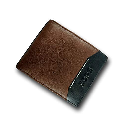 Image of COPS Stylish Men's Wallet, Original Top Grain Leather Wallet, Italian Design, Brown
