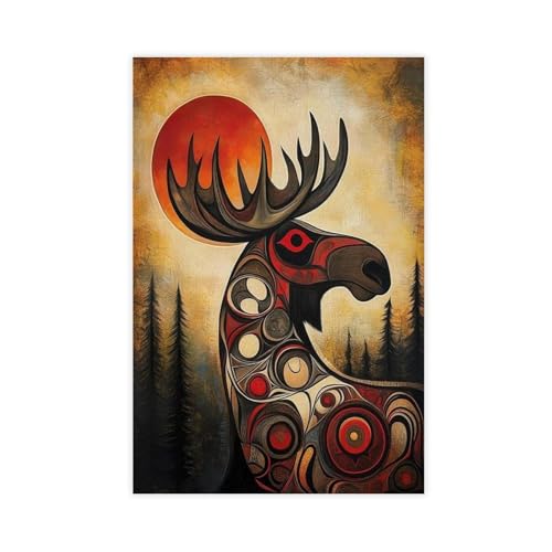 Impression sur toile orignal pour créer un style chalet dans votre bureau