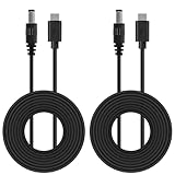 AITRIP 2PCS DC to Type C USB PD 9V 12V 15V 20V 5.5x2.1mm 2.5 Power Supply Cable for Wireless Router Laptop LED Strip Speaker CCTV Camera (20V)