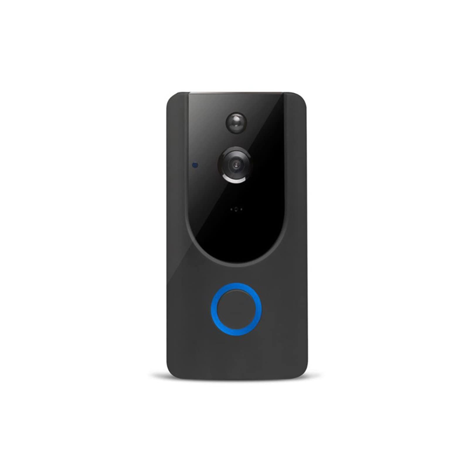 Inteligentny dom Wideodomofon Bezprzewodowa kamera dzwonkowa 720P HD 1.0 MP Night Vision Dwukierunkowa aplikacja na telefon Zdalny alarm PIR(Nero)