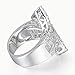 Delicin Jewelry Silver Tone Rhodium Plated Cubic Zirconia Double-Band Curved Ring