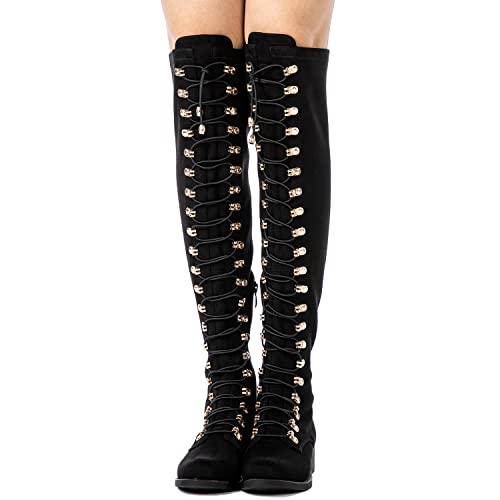 GLOBALWIN Women's Over The Knee Thigh High Tall Boots for Women Long Boots with Side Zipper3