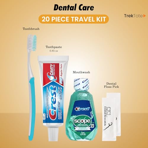 Trektote Travel Toiletry Kit For Men And Women – 20 Piece Set of Travel Size Toiletries, TSA Compliant, Travel Essentials, Includes Shampoo And Conditioner, Body Wash, Oral Care, Toiletry Bag & More - Image 4