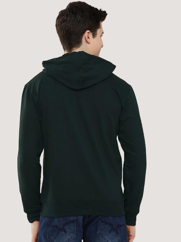 Image of LAZYCHUNKS Regular Fit Men's Solid Fleece Hoodie | Warm Hooded Sweatshirt for Men with Pocket | Casual Winter Wear | Full Sleeve Comfortable Hoodie