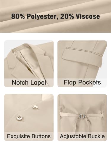 Image of WOMS Men's 3 Piece Suit Slim Fit,Mens Wedding Suit Groom Prom Tuxedo