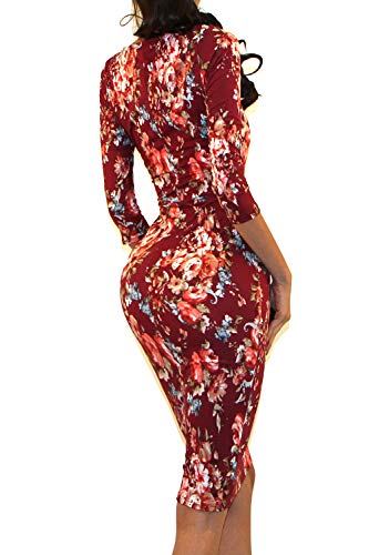 Vivicastle Women's USA Wear to Work Business 3/4 SLV Bodycon Pencil Dress4