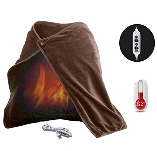 Z-YQL - Mantón calentado por USB (100 x 65 cm), color marrón